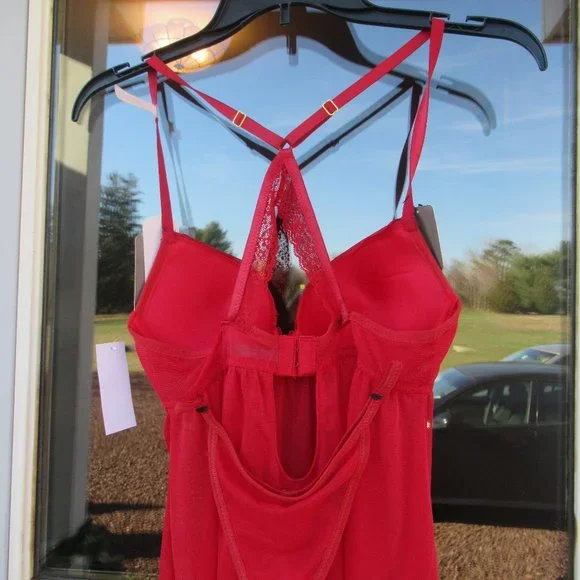NWT push up baby doll & panty set red size S - Picture 12 of 16